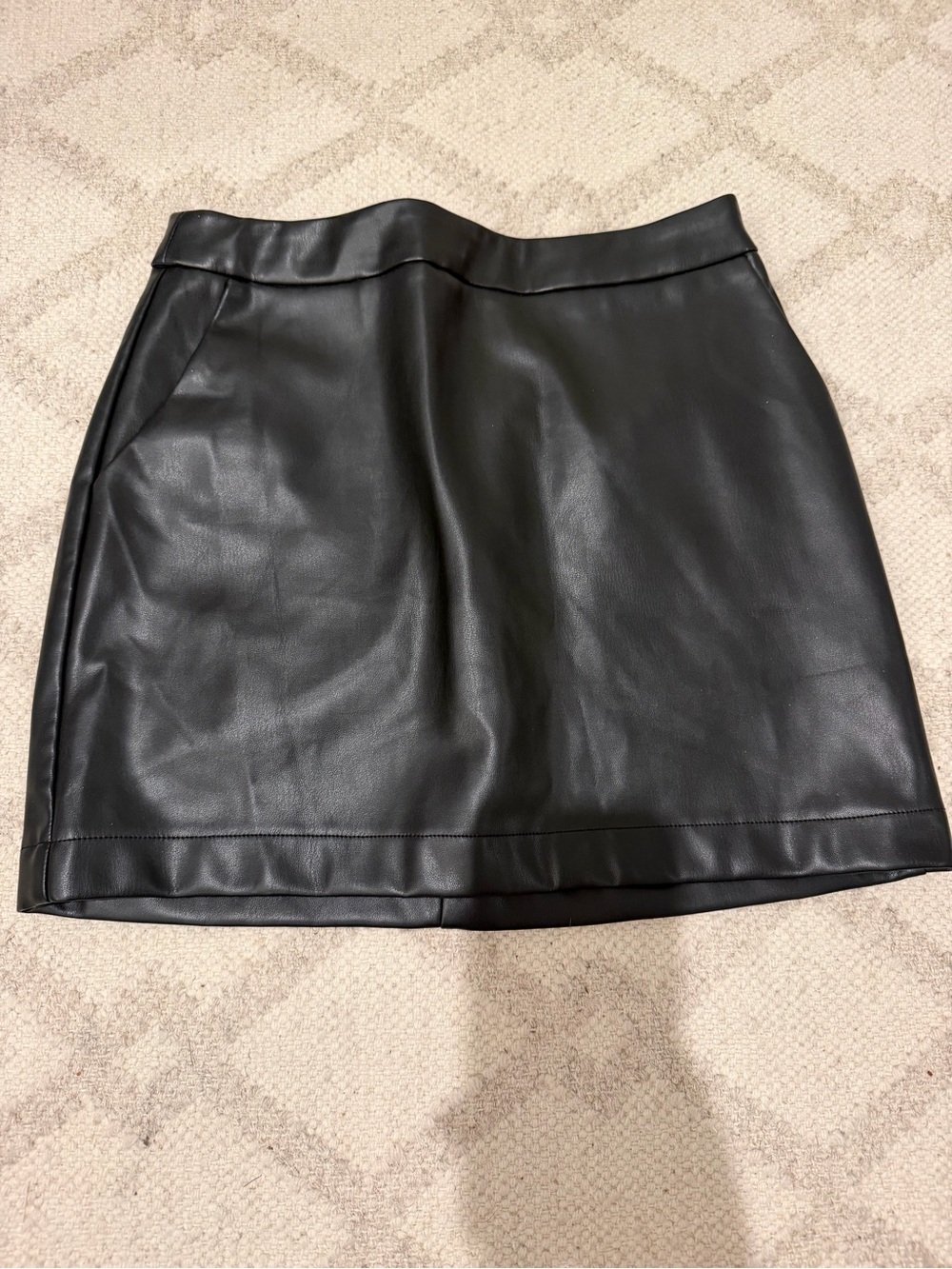 Black Faux Leather Mini Skirt